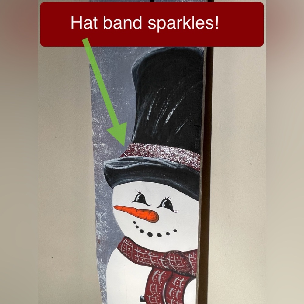 Wall Decor - Painted Snowman —option to hang it or lean against wall or corner